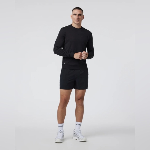 Vuori Ponto Performance Black Heather Crew Neck Pullover Sweater Shirt Small - Picture 1 of 5